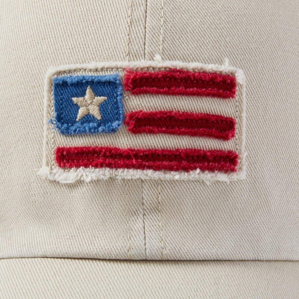 NEW Life is Good Adult Unisex American Flag Tattered Chill Cap, Adjustable, NWT - Picture 2 of 9